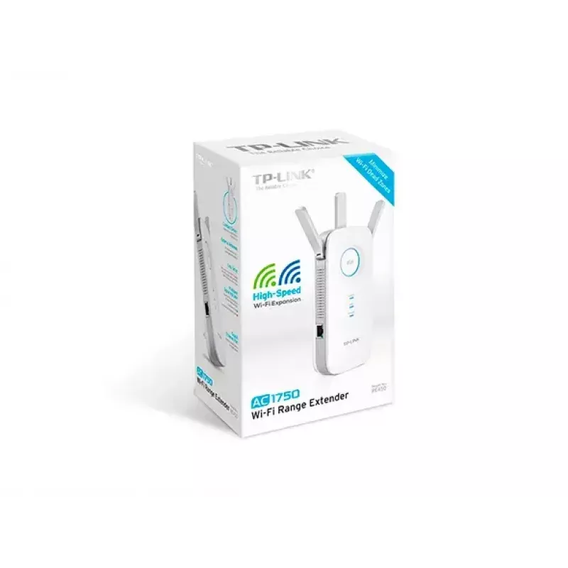 Extensor TP-LINK RE450 802.11ac, 2,4 GHz/5 GHz, 450+1300 Mbit/s, 10/100/1000 Mbit/s, puertos Ethernet LAN (RJ-45) 1, tipo de antena 3x externa