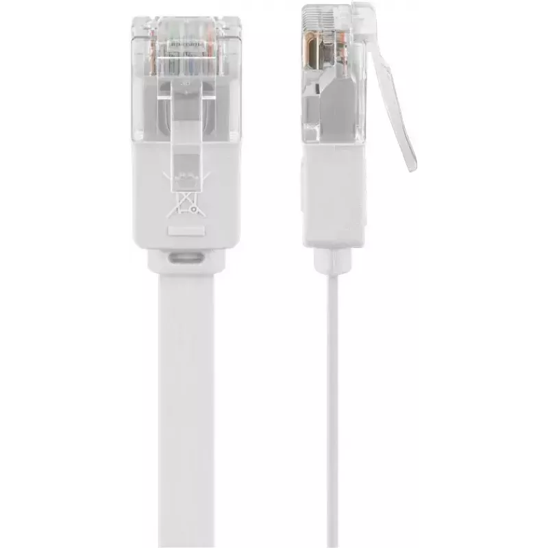 Goobay 95155 Cable de red Cat6 U/UTP (UTP) blanco, 7 m, RJ-45 dorado