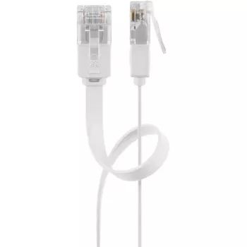 Goobay 95155 Cable de red Cat6 U/UTP (UTP) blanco, 7 m, RJ-45 dorado