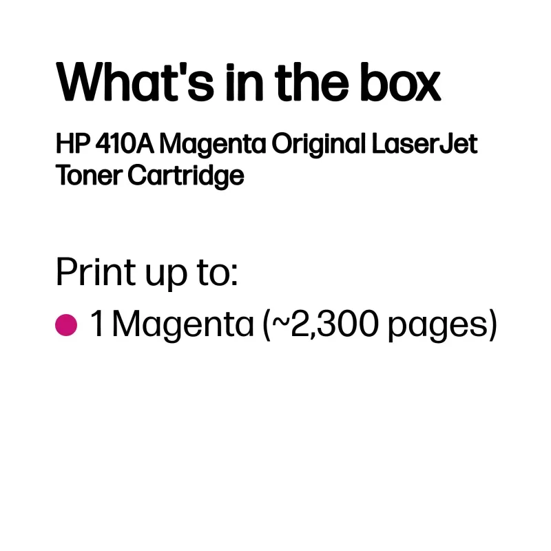 Cartucho de tóner HP magenta 410A CF413A 2300 páginas
