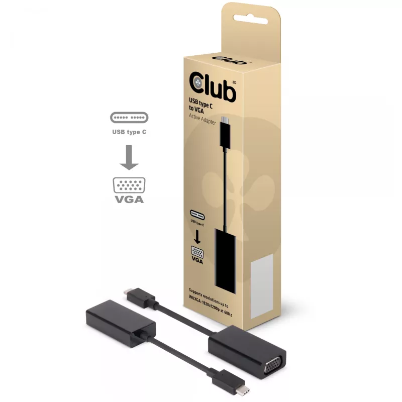 Adaptador activo USB 3.1 Type-C a VGA CLUB3D CAC-1502