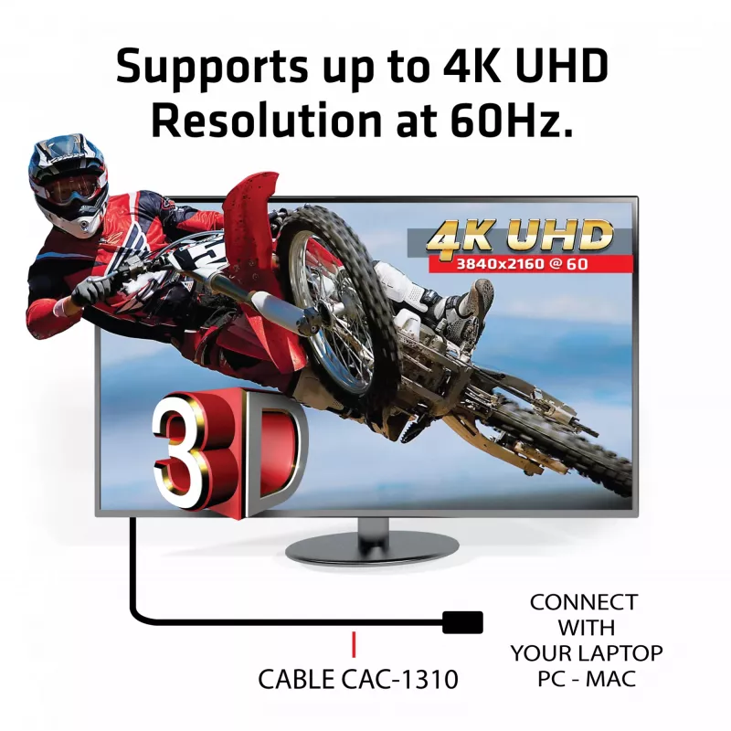 CLUB3D Cable HDMI 2.0 3 metros UHD 4K/60Hz 18Gbps Premium High Speed certificado
