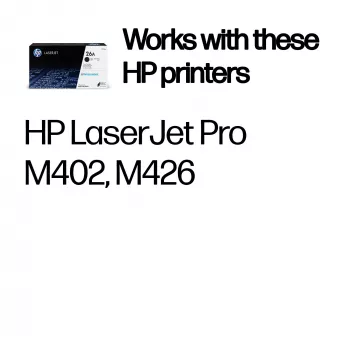 HP 26A Cartucho de tóner original LaserJet negro, 3100 páginas, negro, 1 unidad