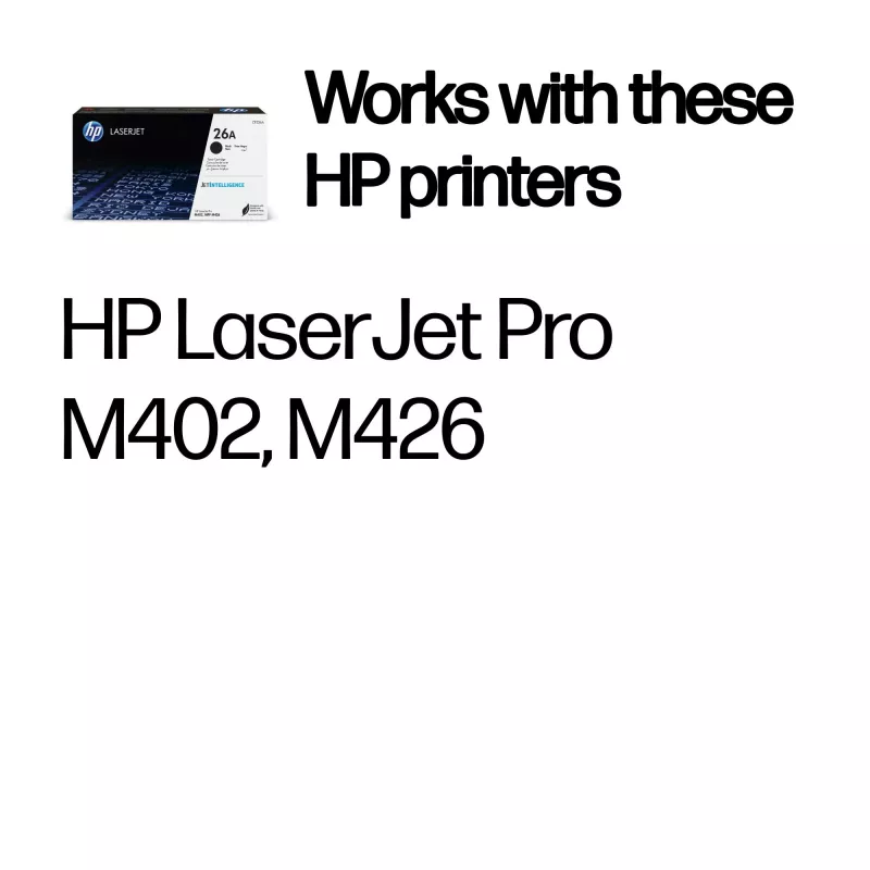 HP 26A Cartucho de tóner original LaserJet negro, 3100 páginas, negro, 1 unidad