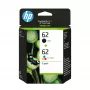 HP 62 Pack de 2 cartuchos de tinta originales negro/tricolor, negro, cian, magenta, amarillo, tinta a base de pigmento, 2 uds., 200 páginas