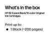 HP 62 Pack de 2 cartuchos de tinta originales negro/tricolor, negro, cian, magenta, amarillo, tinta a base de pigmento, 2 uds., 200 páginas