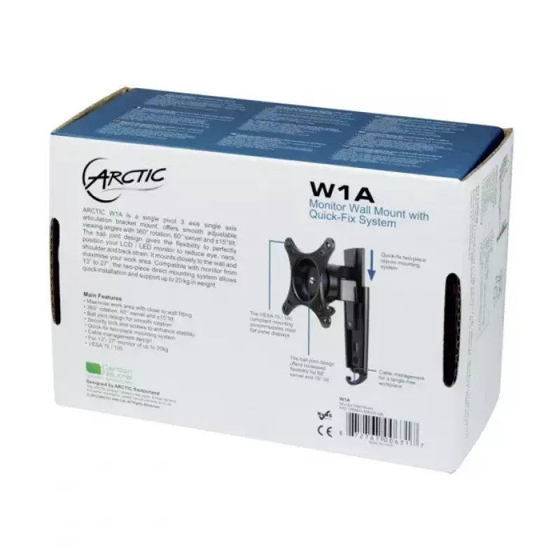 ARCTIC W1A - Soporte de pared para monitor