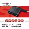 CLUB3D Mini dock USB Type-C a VGA + USB 3.0 + carga USB Type-C