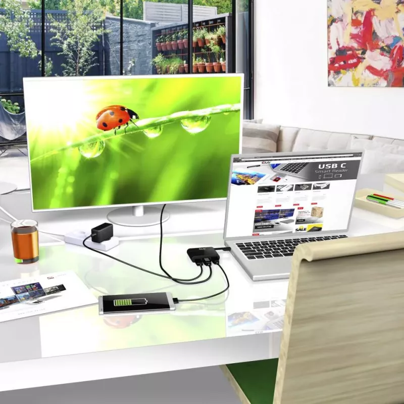 CLUB3D Mini dock USB Type-C a VGA + USB 3.0 + carga USB Type-C