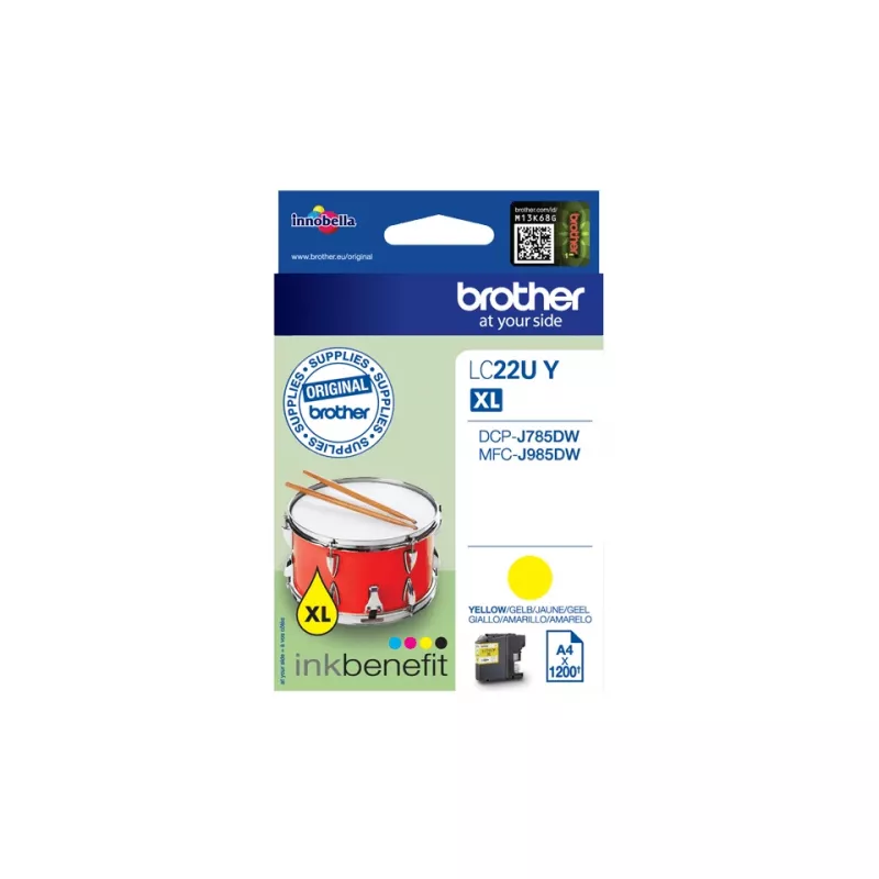 Brother LC22UY Cartucho de tinta 1 ud. original alta capacidad (XL) amarillo