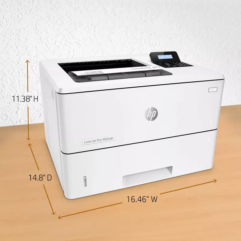 HP LaserJet Pro M501dn, láser, 600 x 600 DPI, A4, 43 ppm, impresión a doble cara, listo para red