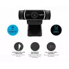 Logitech C922 1920 x 1080 píxeles USB negro webcam