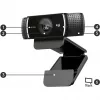 Logitech C922 1920 x 1080 píxeles USB negro webcam
