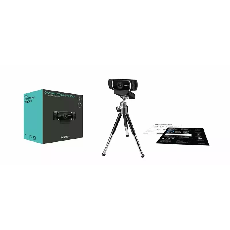 Logitech C922 1920 x 1080 píxeles USB negro webcam