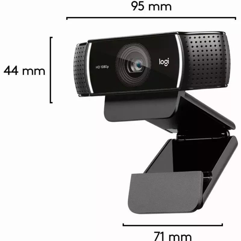 Logitech C922 1920 x 1080 píxeles USB negro webcam