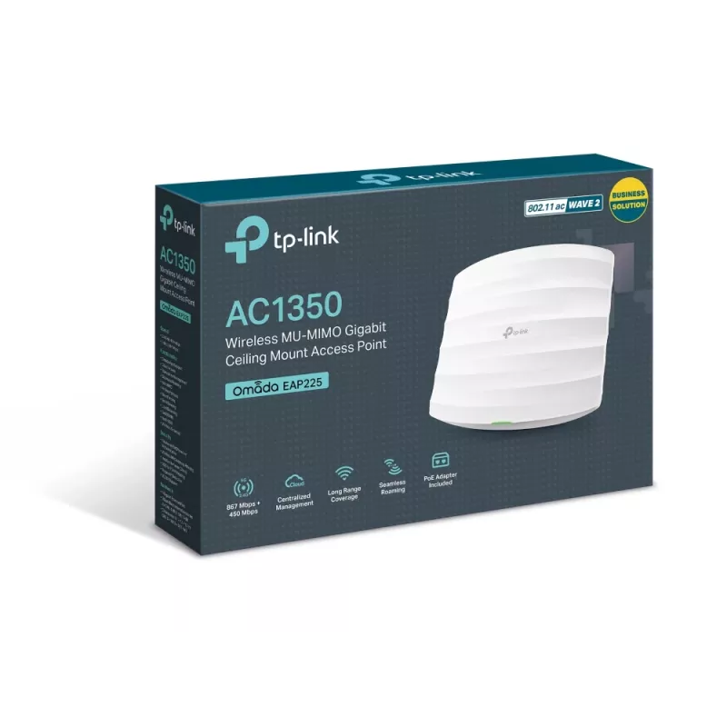TP-Link Omada EAP225 punto de acceso inalámbrico 1350 Mbit/s blanco Power over Ethernet (PoE)