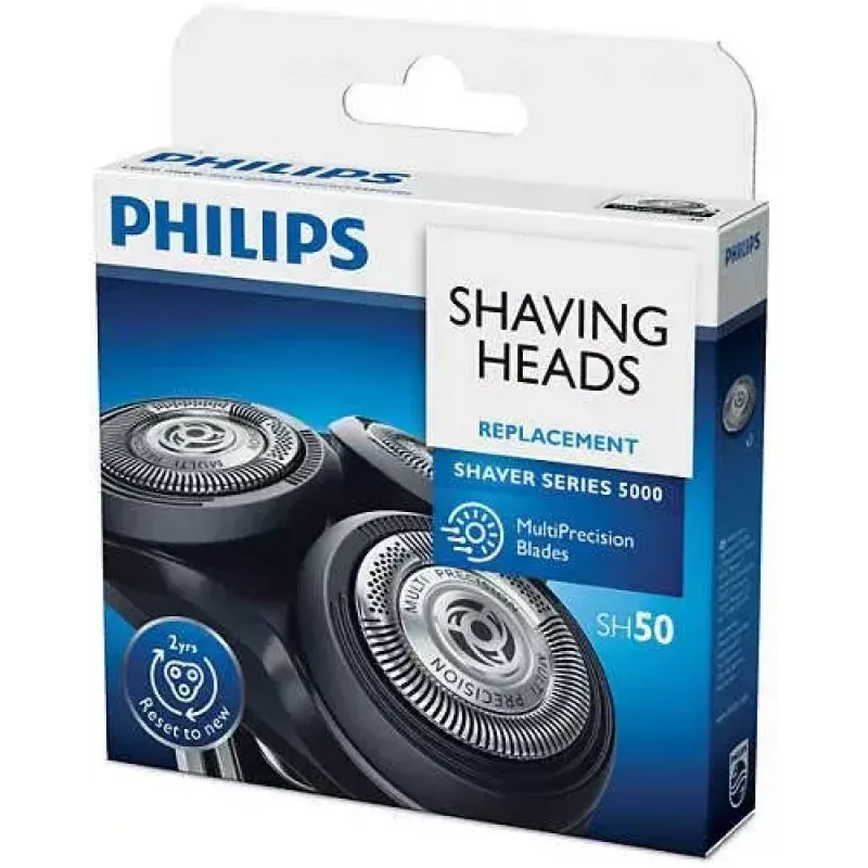 Cabezales de afeitado de repuesto para maquinilla eléctrica Philips SHAVER Series 5000 SH50/50, 3 cabezales, cromo