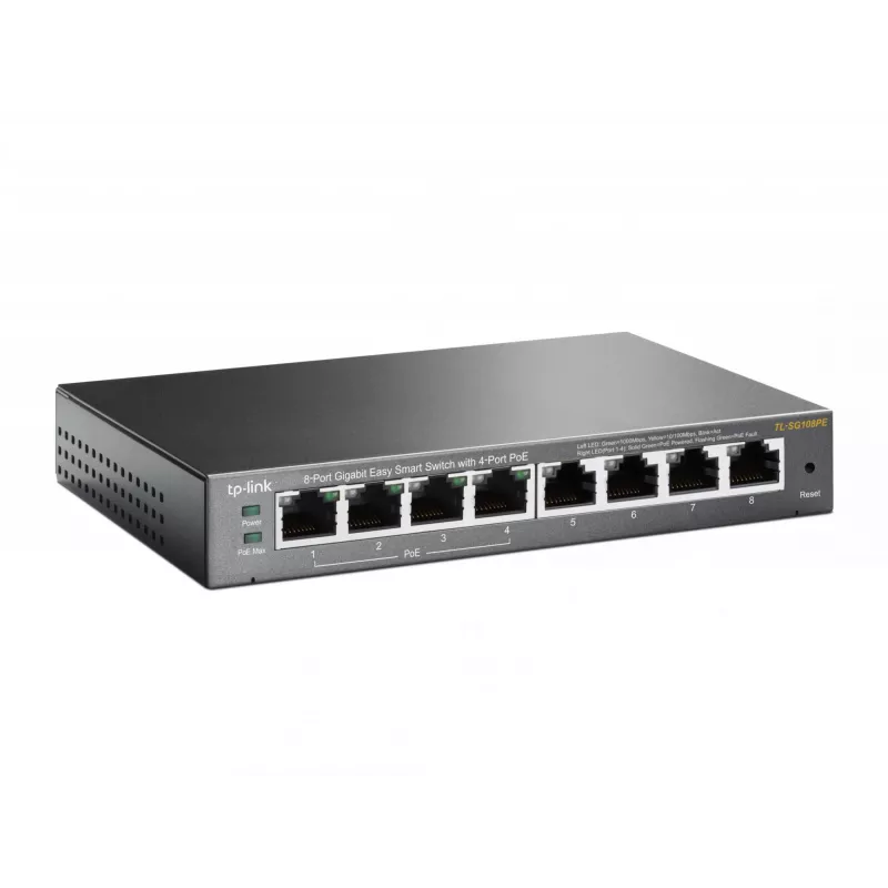 Switch gestionado TP-Link TL-SG108PE 8 puertos Gigabit con 4 puertos PoE