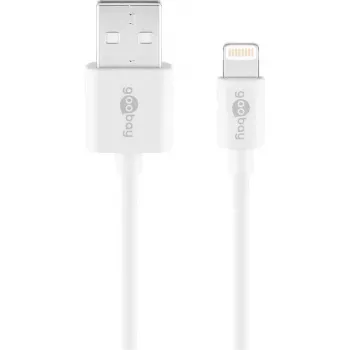Cable de carga y sincronización GOOBAY Lightning a USB A 1 m, 5W / 1A, blanco