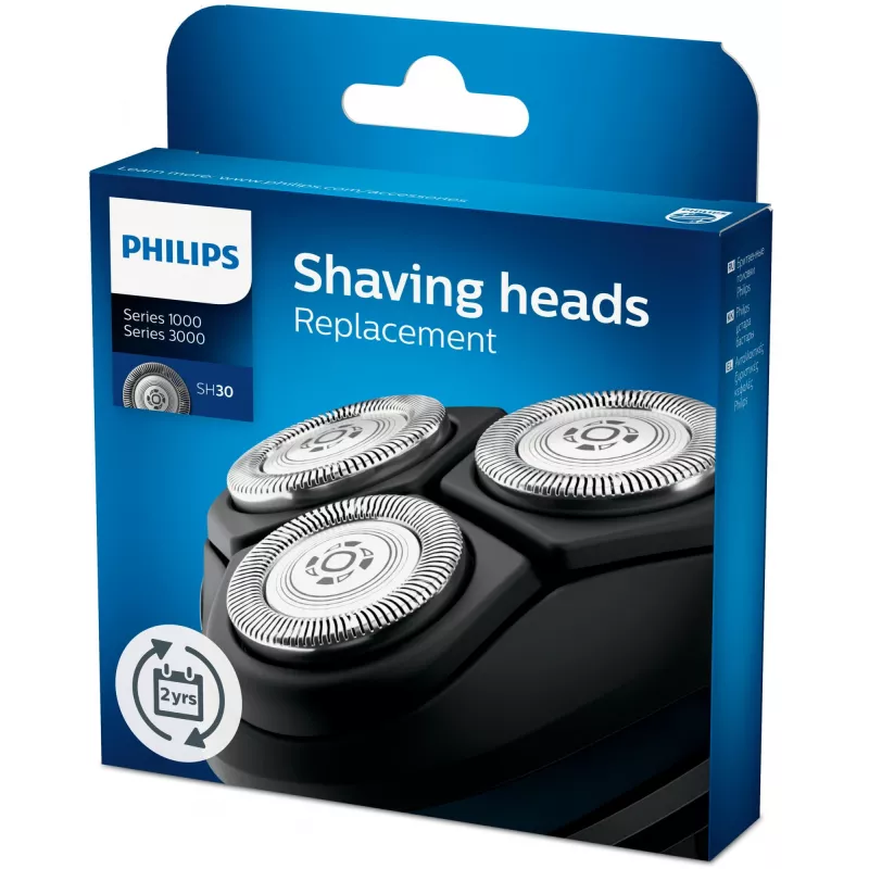 Cabezales de afeitado de repuesto Philips SHAVER Series 3000 SH30/50 — 3 cabezales de acero inoxidable