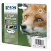 Epson Fox multipack 4 colores T1285 DURABrite Ultra tinta, negro, cian, magenta, amarillo, 5,9 ml, 3,5 ml, 1 ud., multipack