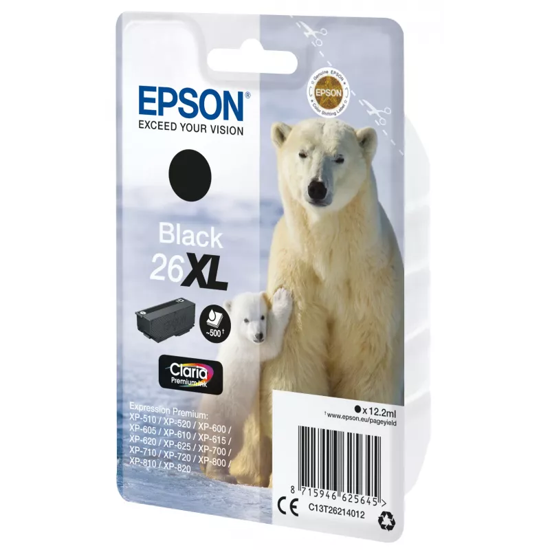 Epson 26XL cartucho de tinta negro 500 páginas tinta C13T26214012
