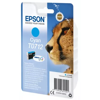 Epson pack individual cian T0712 tinta DURABrite Ultra, rendimiento estándar, cian, 5,5 ml, 1 ud.