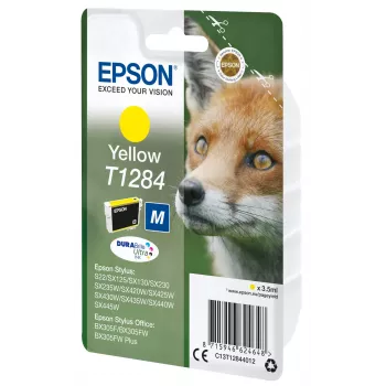 Epson Fox pack individual amarillo T1284 tinta DURABrite Ultra, amarillo, tinta pigmentada, 3,5 ml, 1 ud., 260 páginas