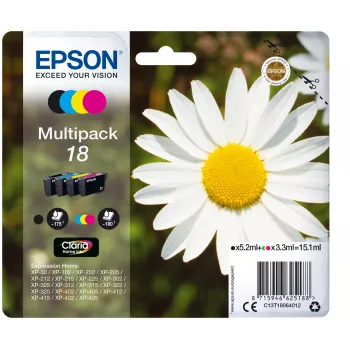 Cartucho de tinta Epson 18 multipack C13T18064012 negro, cian, magenta, amarillo