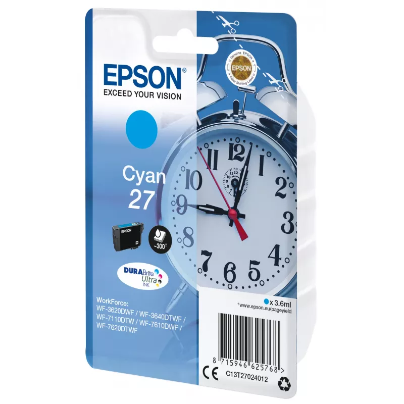 Epson Alarm clock pack individual cian 27 tinta DURABrite Ultra