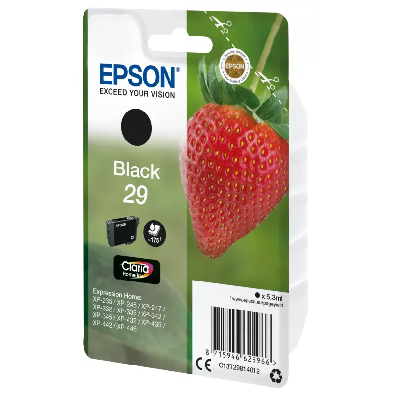 Epson Strawberry pack individual negro 29 tinta Claria Home