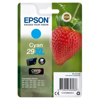 Epson Strawberry pack individual cian 29XL tinta Claria Home, rendimiento alto (XL), cian, 6,4 ml, 1 ud., 450 páginas