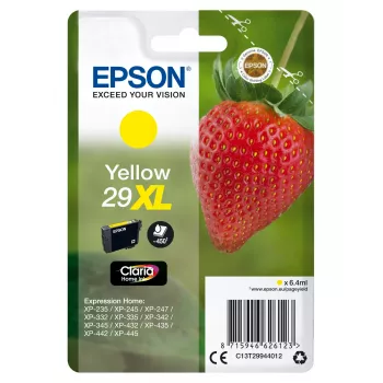 Epson Strawberry pack individual amarillo 29XL tinta Claria Home, rendimiento alto (XL), amarillo, tinta pigmentada, 6,4 ml, 1 ud., 450 páginas