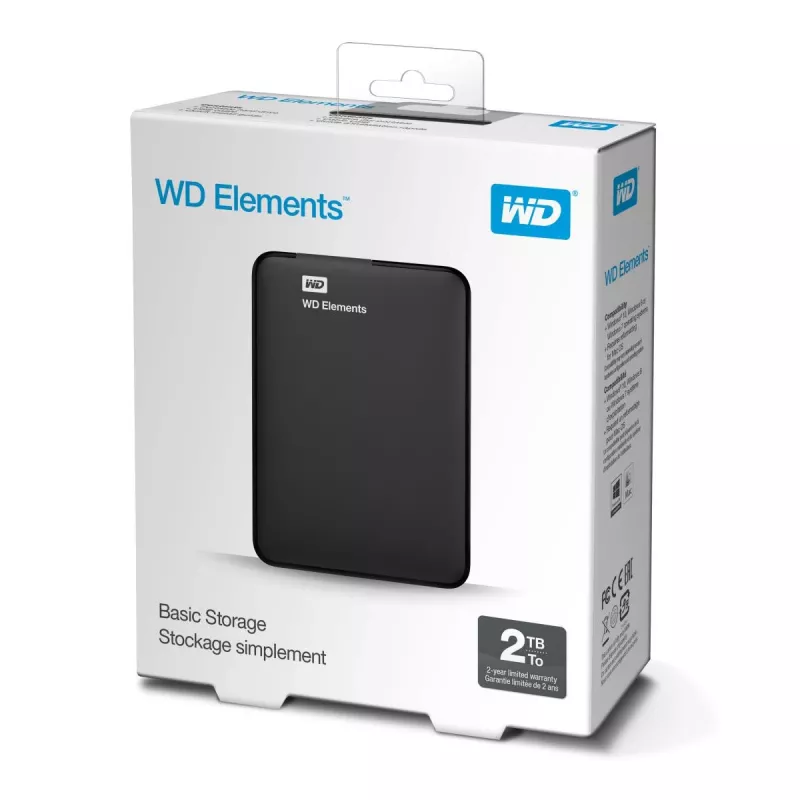 Almacenamiento portátil WESTERN DIGITAL - WD Elements - 2TB - USB-A 3.0