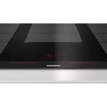 Placa de cocina Siemens EX975LXC1E negra, acero inoxidable placa de inducción integrable con 5 zonas