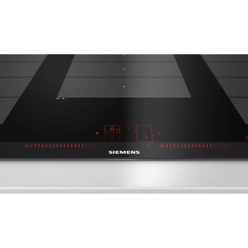 Placa de cocina Siemens EX975LXC1E negra, acero inoxidable placa de inducción integrable con 5 zonas
