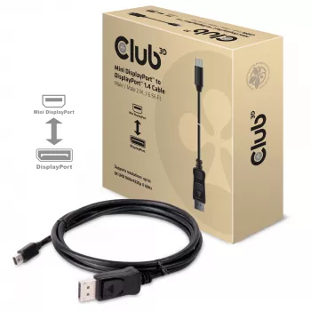 Cable CLUB3D Mini DisplayPort a DisplayPort 1.4 HBR3 8K60Hz, 2 metros / 6,56 pies