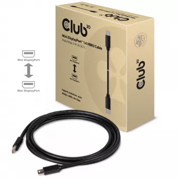 Cable CLUB3D Mini DisplayPort 1.4 HBR3 8K60Hz conector macho / conector macho 2 m / 6,56 pies