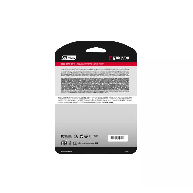 Kingston Technology A400 480 GB 2,5 pulgadas Serial ATA III TLC