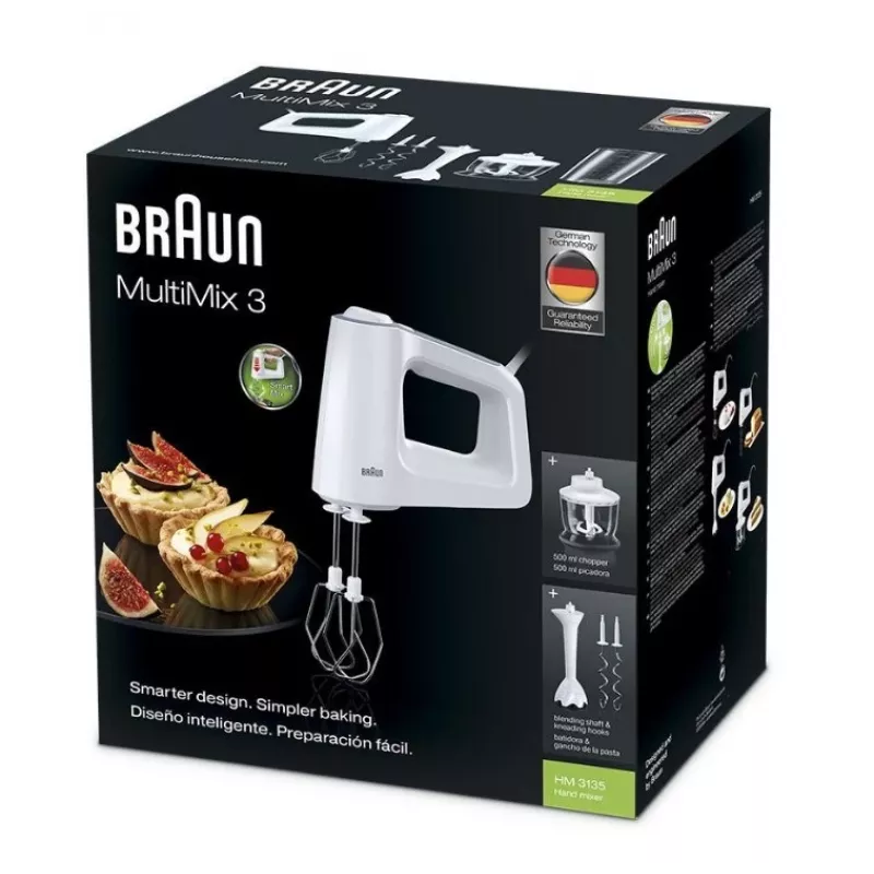 Batidora de mano Braun HM 3135 WH 500 W gris, blanco