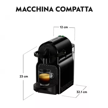 Cafetera de cápsulas De’Longhi Inissia EN 80.BAE, Nespresso, depósito de agua 0,7 L, 19 bar, negro