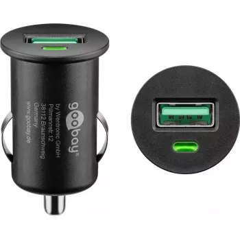 Adaptador de carga para coche Goobay 18 W Quick Charge 3.0 negro