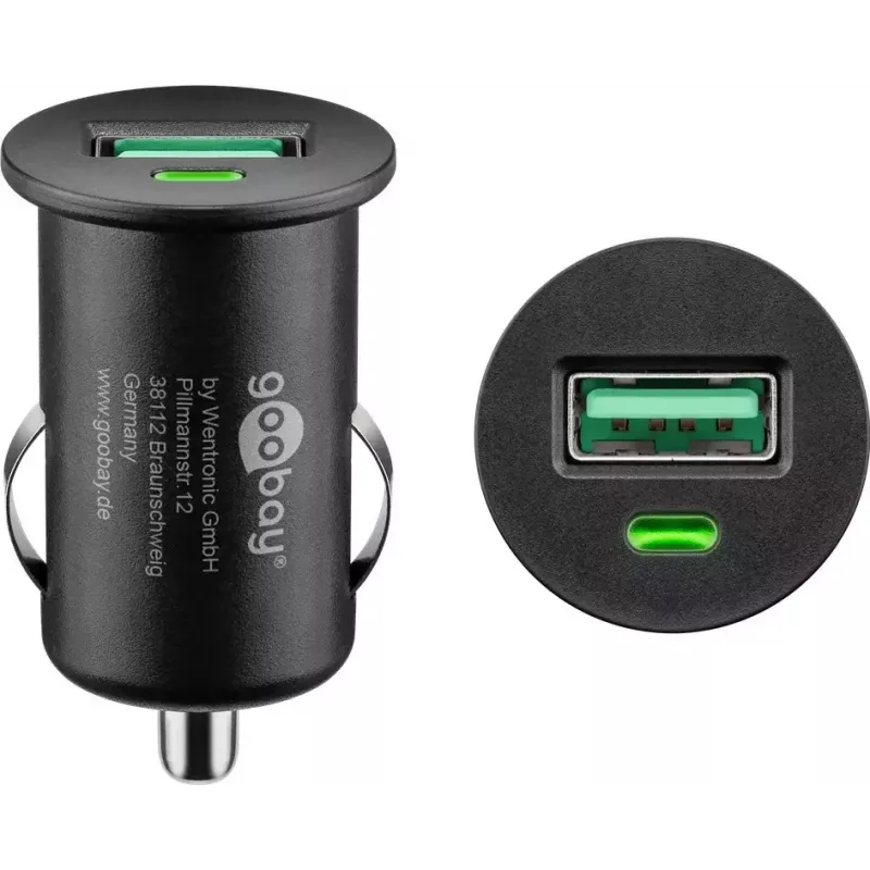 Adaptador de carga para coche Goobay 18 W Quick Charge 3.0 negro