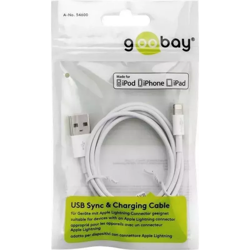 Cable de carga y sincronización Lightning USB Goobay 72905