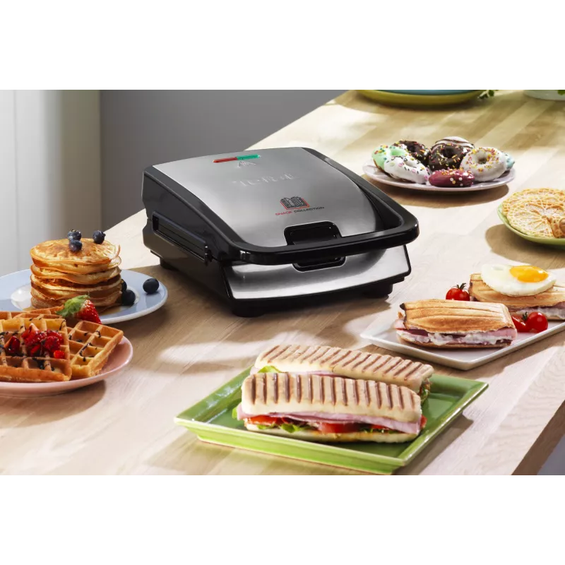 Tefal Snack Collection SW852D Sandwichera 700 W negra, acero inoxidable