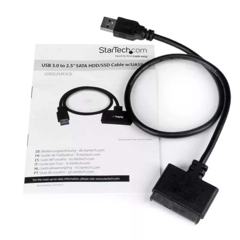 StarTech.com Cable SATA a USB con UASP, negro, 6 Gbit/s, CE, FCC, 0 – 60 °C, -10 – 70 °C, 49 mm