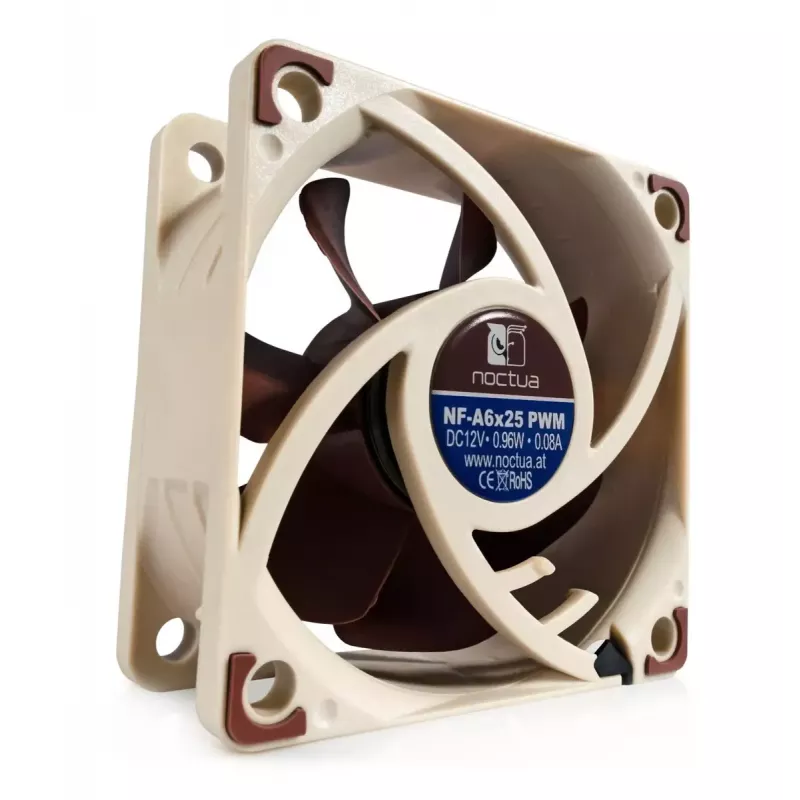 Noctua Ventilador NF-A6x25 PWM 60 mm, 12 V, 550–3000 RPM, 29,2 m³/h, 19,3 dB