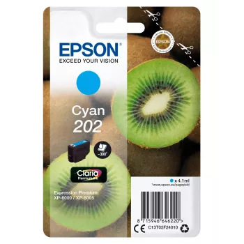 Cartucho de tinta EPSON pack individual Kiwi cian 202 Claria Premium Ink 4.1 ml