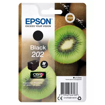Cartucho EPSON de tinta pack individual Kiwi negro 202 Claria Premium Ink 6,9 ml