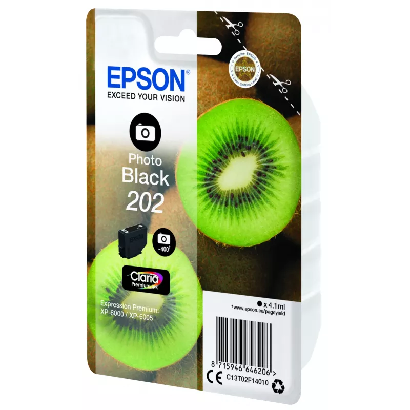 Cartucho Epson 202 4,1 ml negro foto para Expression Premium XP-6000 XP-6005 XP-6100 XP-6105